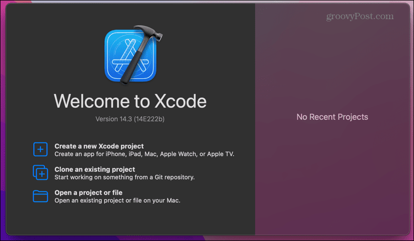 xcode'i käivitusekraan