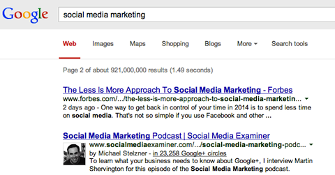 sotsiaalmeedia turunduse otsing teenuses google +