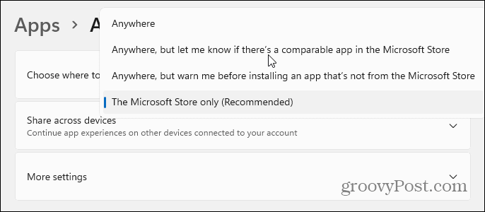 Muud installimisrakenduse funktsioonid Windows 11