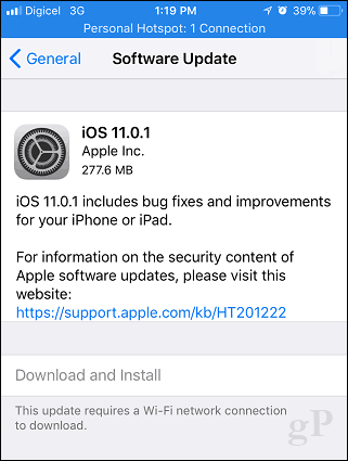 Apple iOS 11.0.1 on välja antud ja peaksite nüüd uuemale versioonile üle minema
