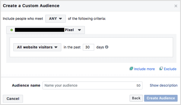 Facebook loob veebisaidi kohandatud vaatajaskonna
