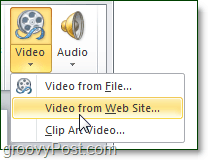 Video veebisaidilt PowerPoint 2010 versioonis