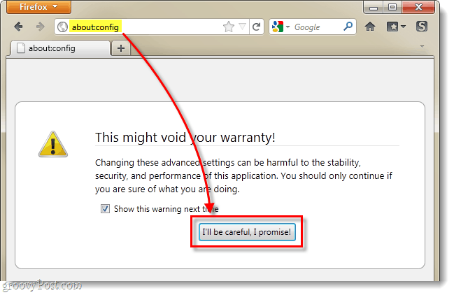 Firefoxi seadistusmenüü võib garantii tühistada