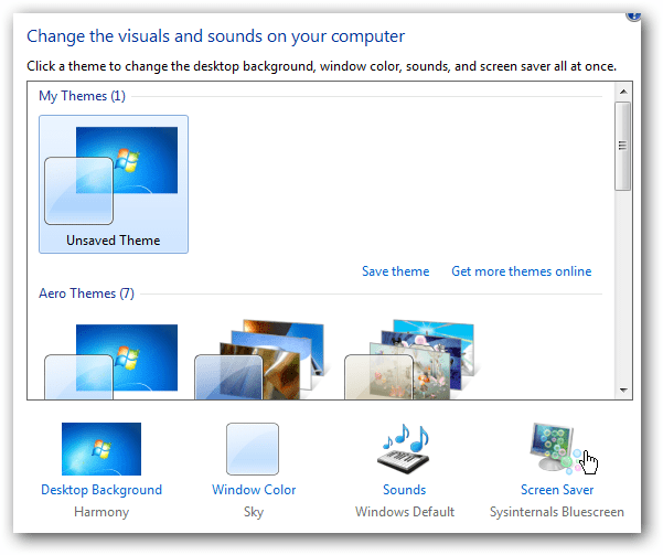 Geeklubi: installige Windowsi sinine ekraan Surma ekraanisäästja