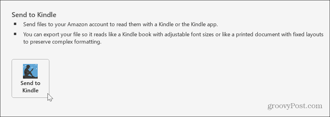 Saatke Wordi dokumendid Kindle'i 