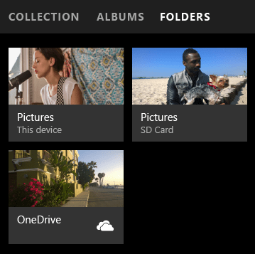 fotod rakendus Windows 10 mobiil