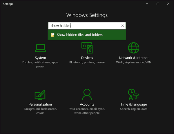 Kuidas näidata peidetud faile ja kaustu Windows 10-s