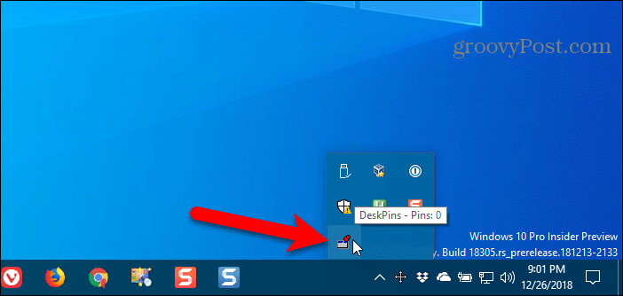 PIN-koodi saamiseks klõpsake Windowsi süsteemisalves ikooni DeskPins