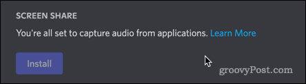 Discord audio plugin installitud