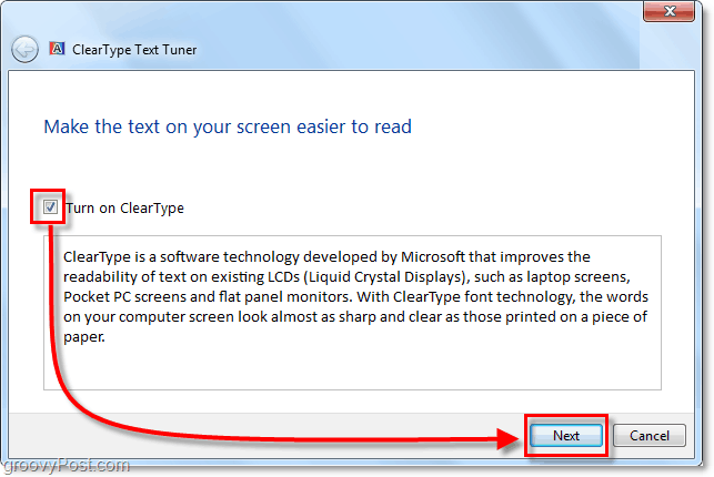 Teksti lugemine Windows 7 versioonis ClearType'i abil lihtsam