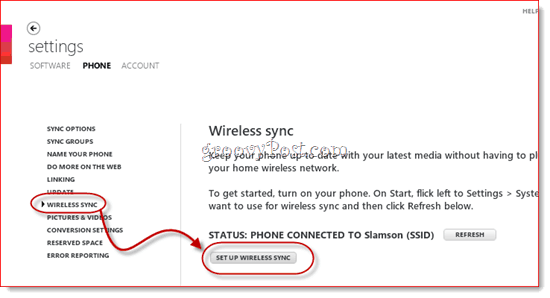 Windows Phone 7 juhtmevaba sünkroonimine Zune'iga