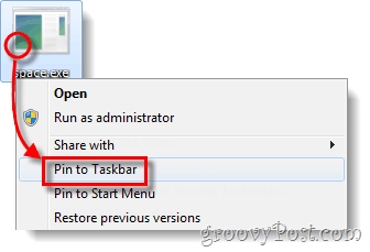 pin exe-faili tegumiribale Windows 7