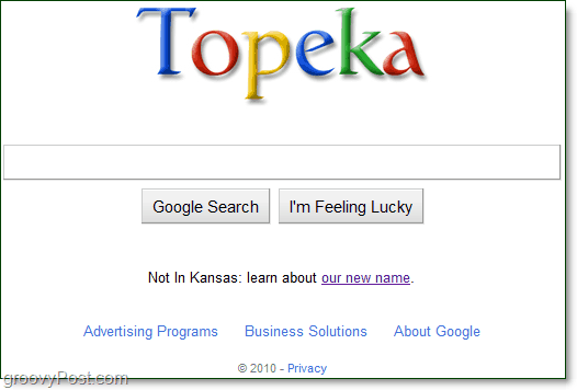 google uue topeka logoga nende avalehel