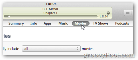 klõpsake iTunesis nuppu filmid