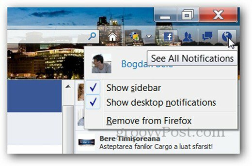 facebook Messenger Firefoxi teavitusriba jaoks