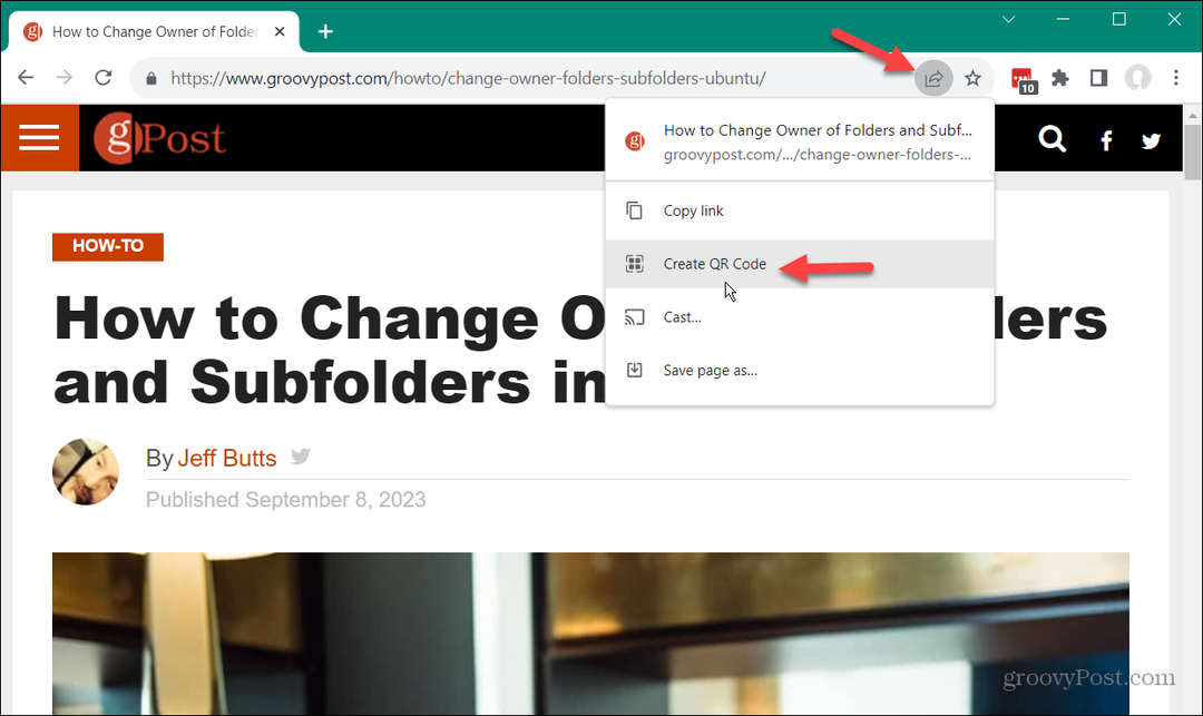 Kuidas luua veebilehele QR-koodi Chrome'is või Edge'is