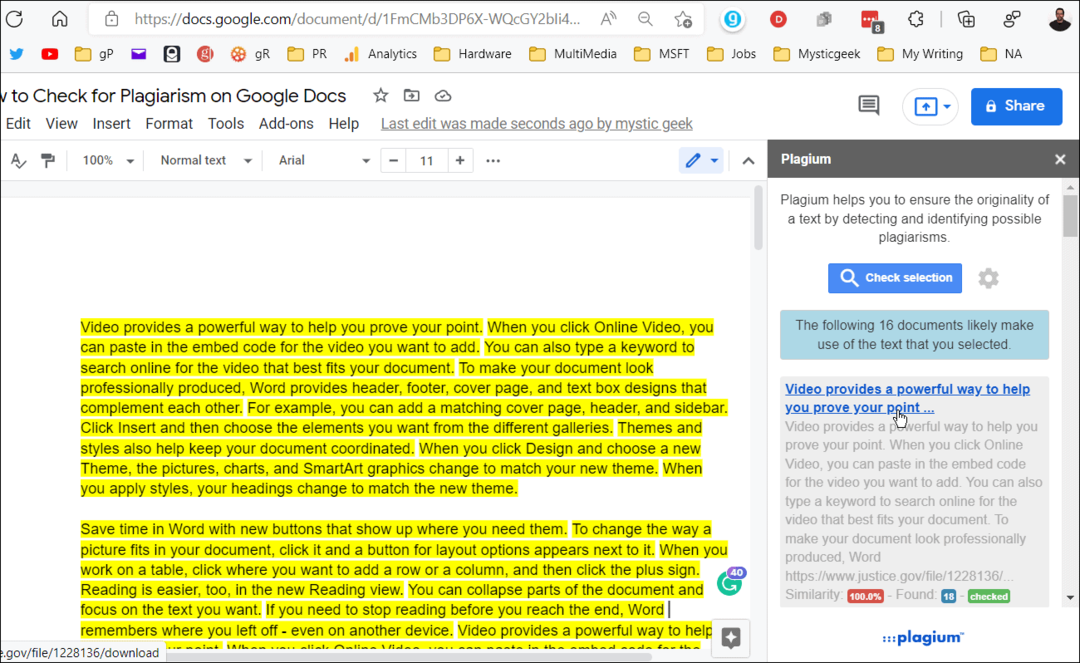 Kuidas Google Docsis plagiaati kontrollida