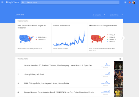 Google Trends saate uue kujunduse