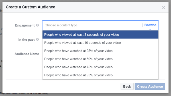 Looge kohandatud vaatajaskond inimestest, kes on eelmisest videost vaadanud vähemalt kolm sekundit.