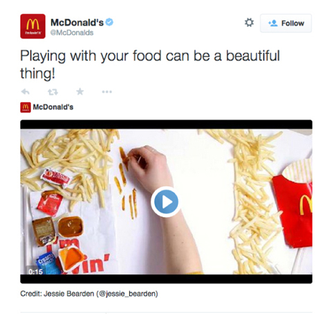 mcdonalds twitteri videotoodete reklaam