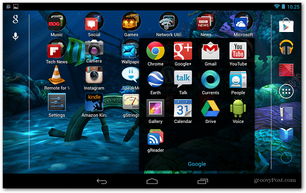 Android Nexus 7 avaekraan
