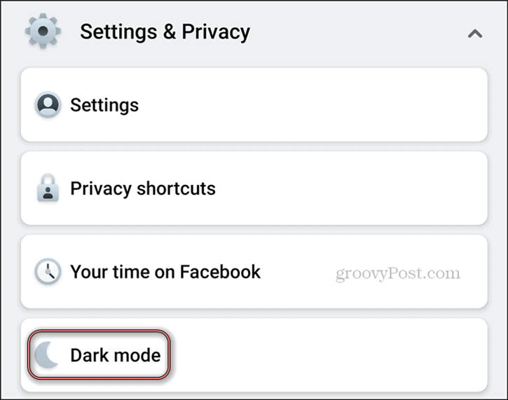 Facebooki pimedas režiimis Androidi seaded Privaatsus Pimedas režiimis