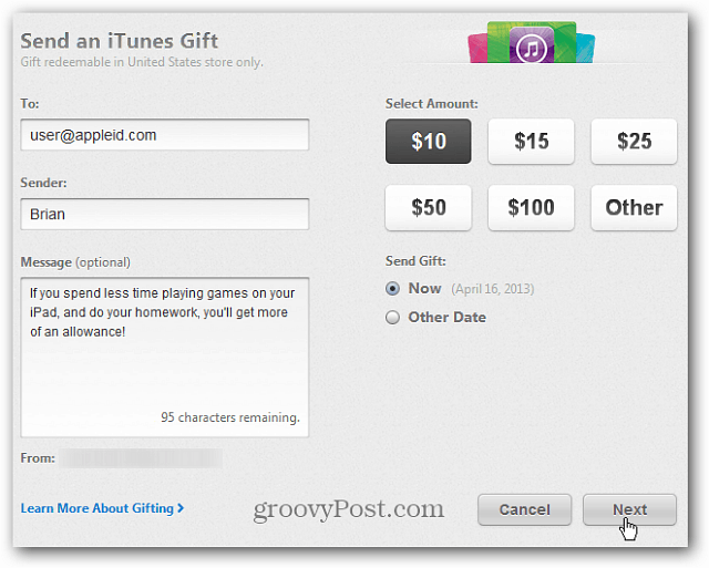 Kuidas saata virtuaalseid iTunes'i kinkekaarte iTunesist või iOS-ist