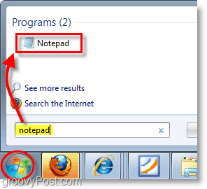 Windows 7 ekraanipilt - avatud märkmik