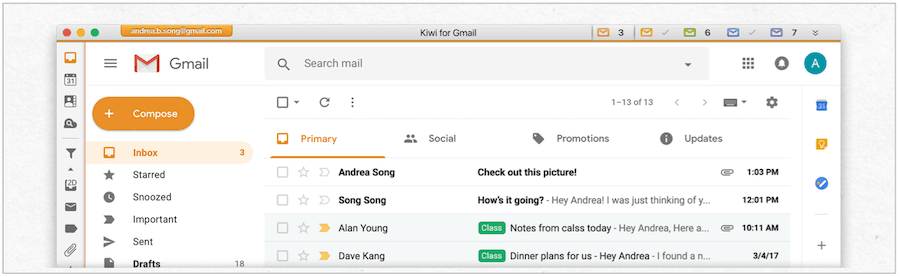 Kiwi Gmaili jaoks