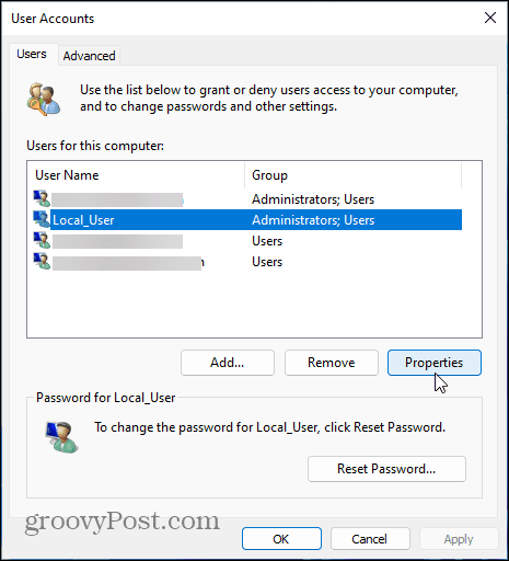 kasutajakontod Windows 11