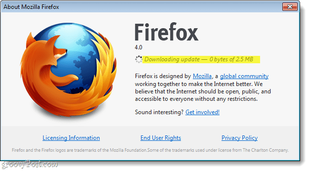 Kuidas käsitsi värskendada Firefox 4