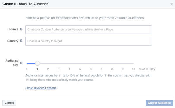 Looge Facebooki välimusega sarnane vaatajaskond olemasoleva vaatajaskonna põhjal.