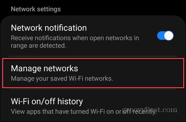 unustage Androidis Wi-Fi-ühendus