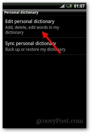 Lisage sõnaraamat Android 5