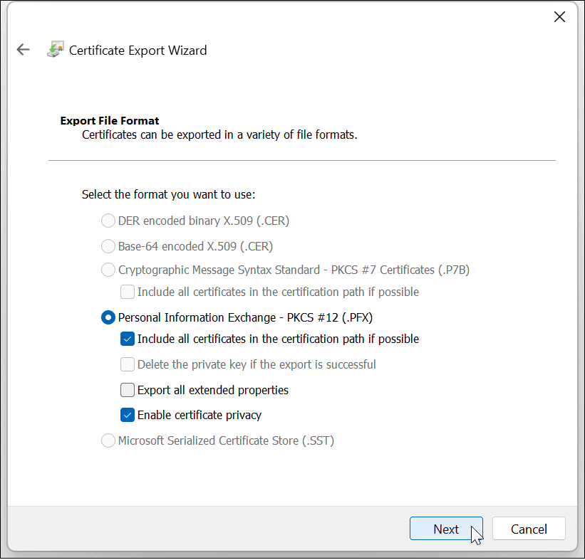 Failide ja kaustade krüptimine opsüsteemis Windows 11