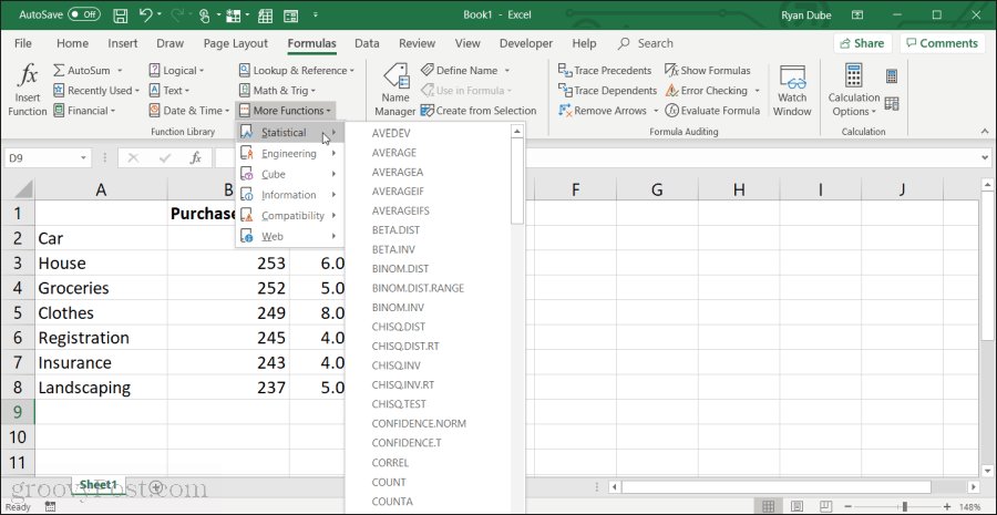 Keskmise väärtuse valimine Excelis