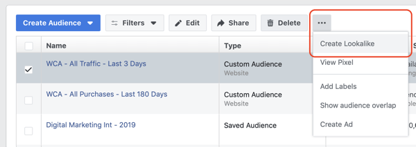 Looge Facebooki sarnase vaatajaskonna kohandatud veebisaidi külastajad, 2. samm.