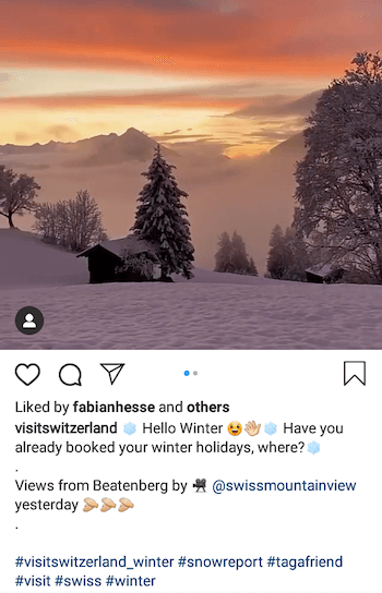 näide Instagrami äripostitusest, kasutades tagafriendi räsimärki
