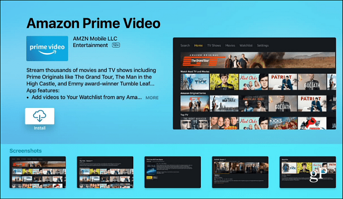 Installige Amazon Prime Video Apple TV