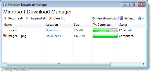 Microsoft Download Manager on lihtne tööriist ebastabiilsete või aeglaste ühenduste allalaadimiseks