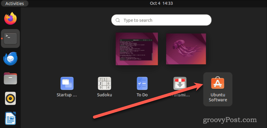Klõpsake nuppu Ubuntu tarkvara