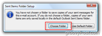 Seadistage e-posti kaust iMAP-konto jaoks Outlook 2007-s