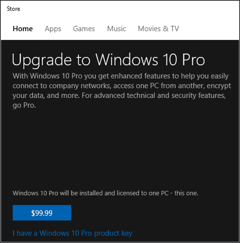 Windows 10 Pro Packi võtmepood Microsoft