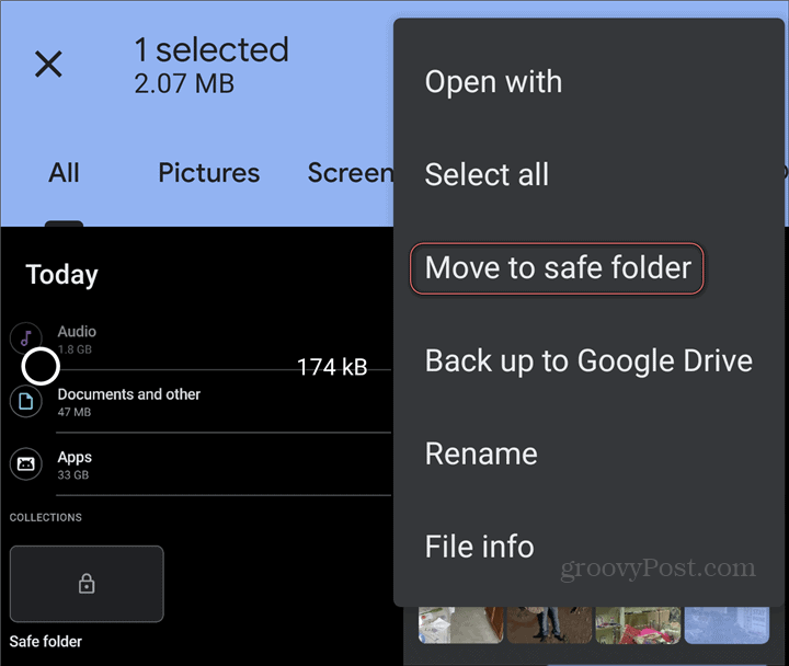 Google Safe Folderi failid liiguvad