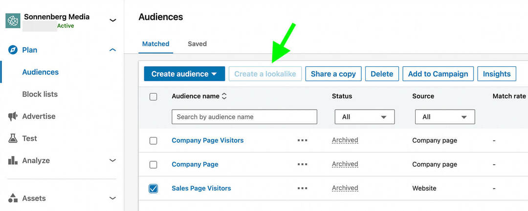 kuidas-laiendada-linkedin-audience targeting-set-up-create-like-audiences-dashboard-campaign-manager-example-9