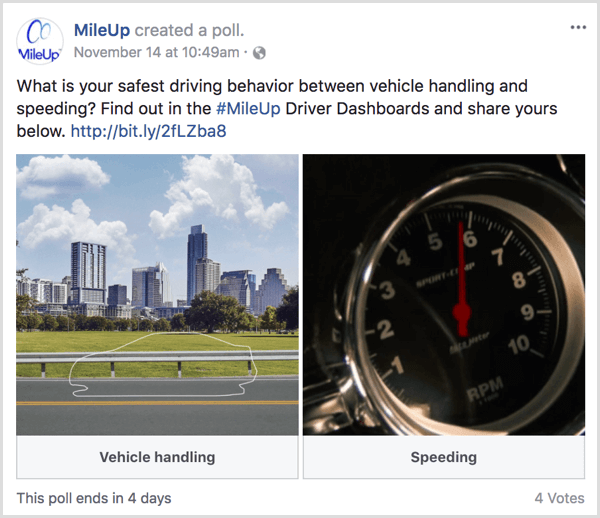 Facebooki gif-küsitlus juhib veebisaidi liikluse näidet