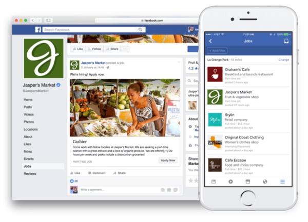 Facebook tutvustab uusi funktsioone, mis võimaldavad töökuulutusi ja rakendusi otse Facebookis.
