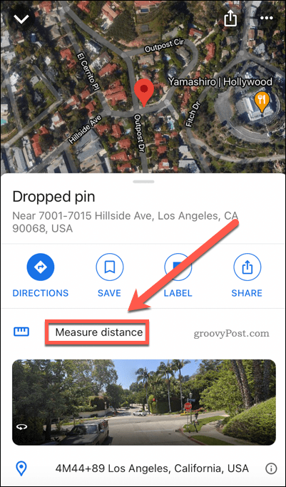 Google Maps mõõdab mobiilseadmes kauguse nuppu