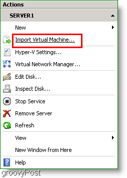Hyper-V halduri import virtuaalarvutisse