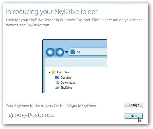 SkyDrive'i asukoht